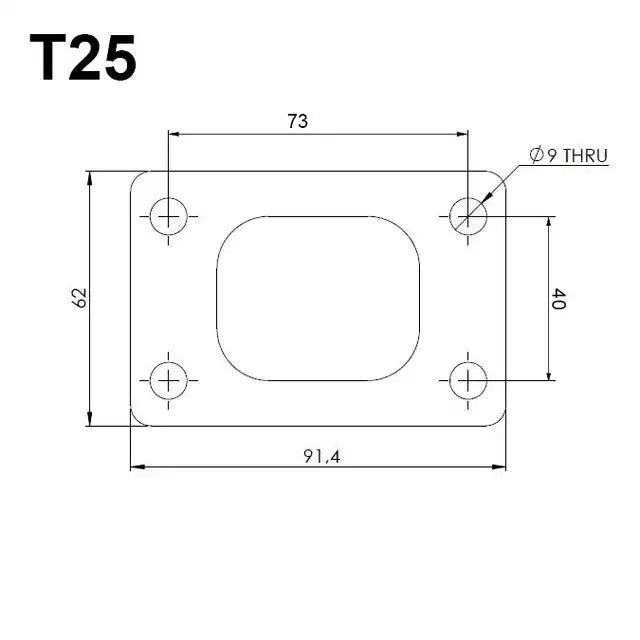 T25 turbo flange single entry SS